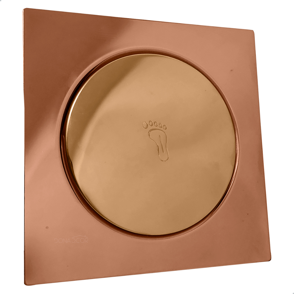 Ralo Click Inteligente 15x15 Rose Gold Inox Quadrado 15cm Escoamento Box Banheiro Lavatorio Outlet