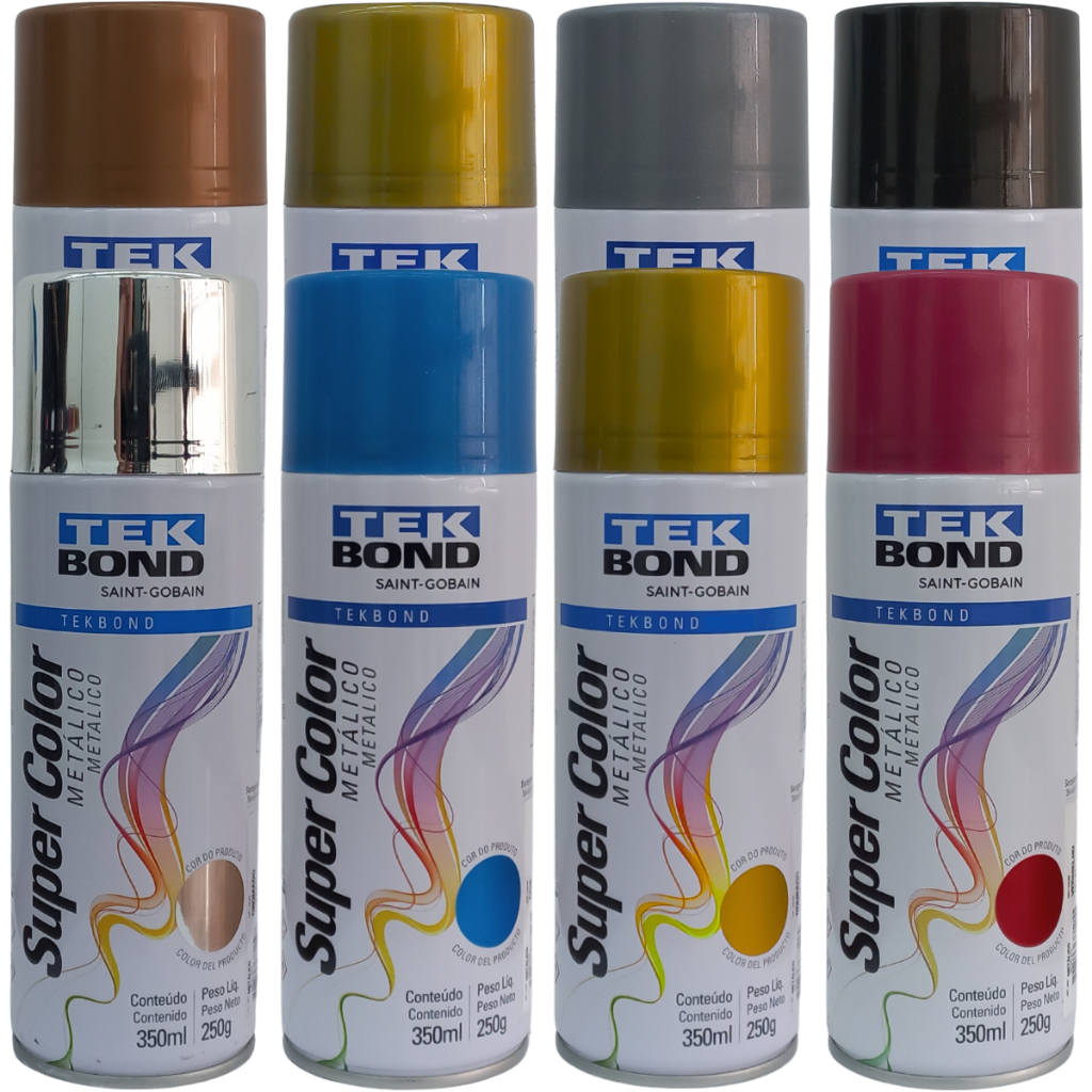 Tinta Spray Super Color Metálico 350ml Tekbond Várias Cores em Oferta na Shopee