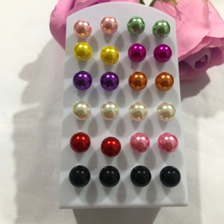 12 Pares Brincos Pérola Brinco Bijuterias/Colorido/8mm em Oferta na Shopee