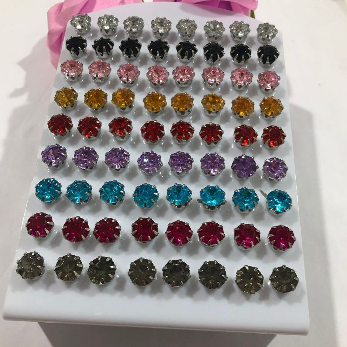 Kit 36 Pares Brinco Ponto de Luz Masculino e Femininos/Colorido/8mm em Oferta na Shopee