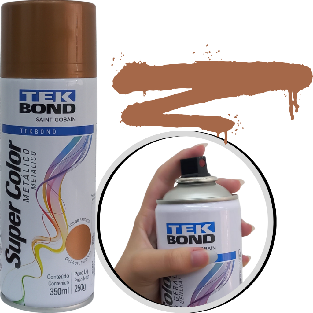Tinta Spray Super Color Cobre Metálico 350ml Tekbond - Home & Living