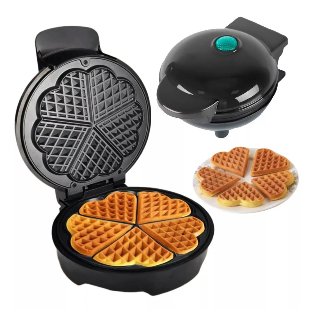 Máquina de Waffle Formato Corações - Compacta Antiadherente