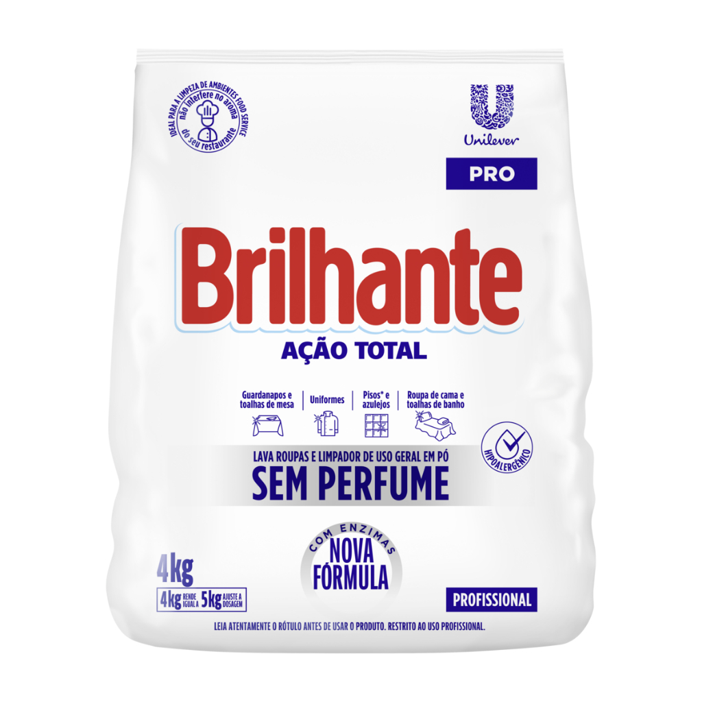 Sabão em Pó sem Perfume 4kg Brilhante - Home & Living