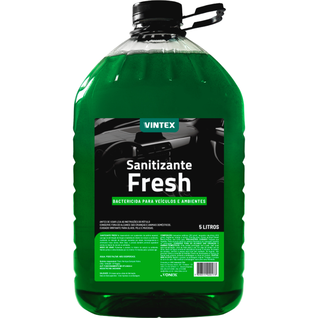 Produto para passar no interior do veiculo após lavagem cheirinho Fresh 5L Sanitizante Vintex - Spare Parts and Accessories for Vehicles