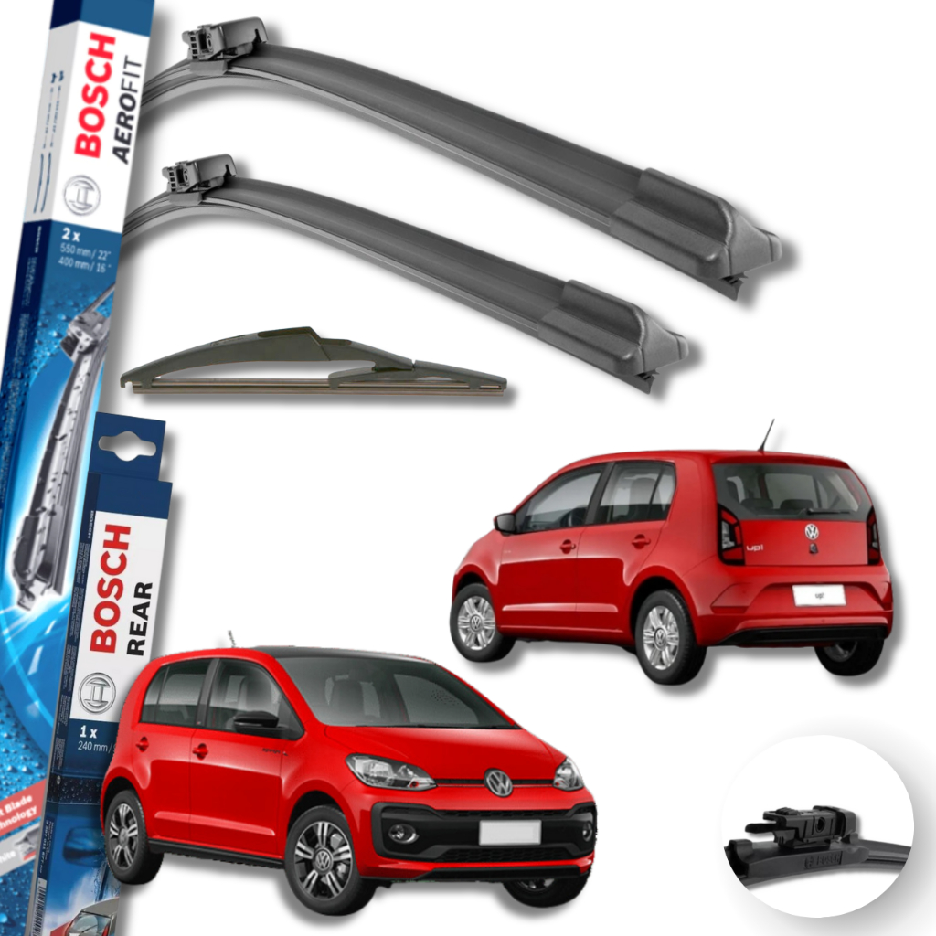 Kit 3 Palhetas Limpador De Parabrisa Dianteiro + traseiro Especifica Up 2014 2015 2016 17 18 19 2020 - Spare Parts and Accessories for Vehicles