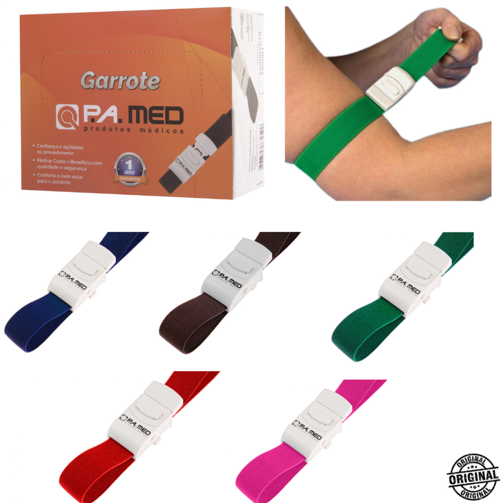 Garrote com Fecho em Nylon P.A.Med - Várias cores. em Oferta na Shopee