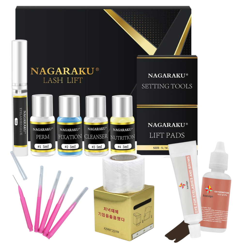 Lash Lift Nagaraku +  Brow Lamination + Tintura  Iconsign Com Oxidante + Plástico Filme em Oferta na Shopee