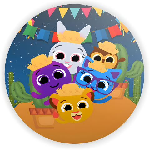 Painel Festa Infantil Redondo Temática São João dos Bolofofos + Arco, Suporte incluso. Fazemos personalizado com qualquer tema. Confeccionado em Lona fosca, impressão de alta resolução. cenário Circular p/ Decoraçõe