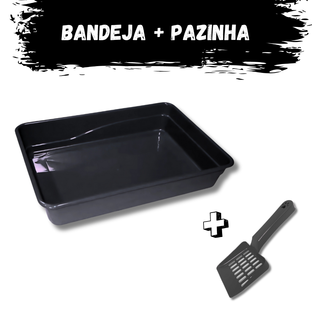 Kit Caixa de Areia + Pazinha Higiênica para Gato Bandeja Sanitária Pet Gatinho