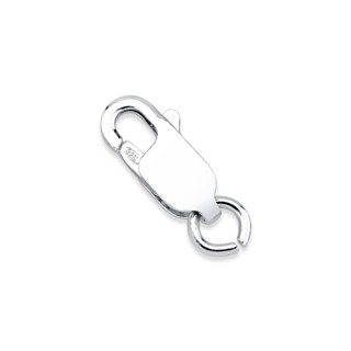 Prata 925 Feche Mosquetão Acabamento Resistente 11mm Tam: M
