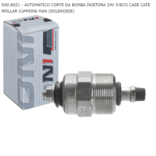 AUTOMATICO CORTE DA BOMBA INJETORA 24V IVECO CASE CATERPILLAR CUMMINS MAN (SOLENOIDE)
