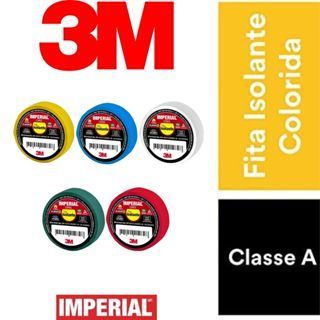 Fita Isolante 3m Imperial 18mmX10m Cores - Amarela / Azul / Branca / Verde / Vermelha