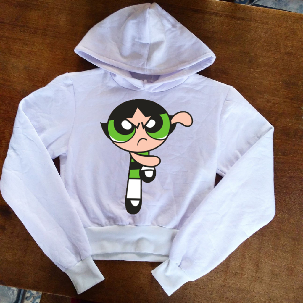 Blusa da Docinho Super Poderosas - Moletom Cropped Feminino