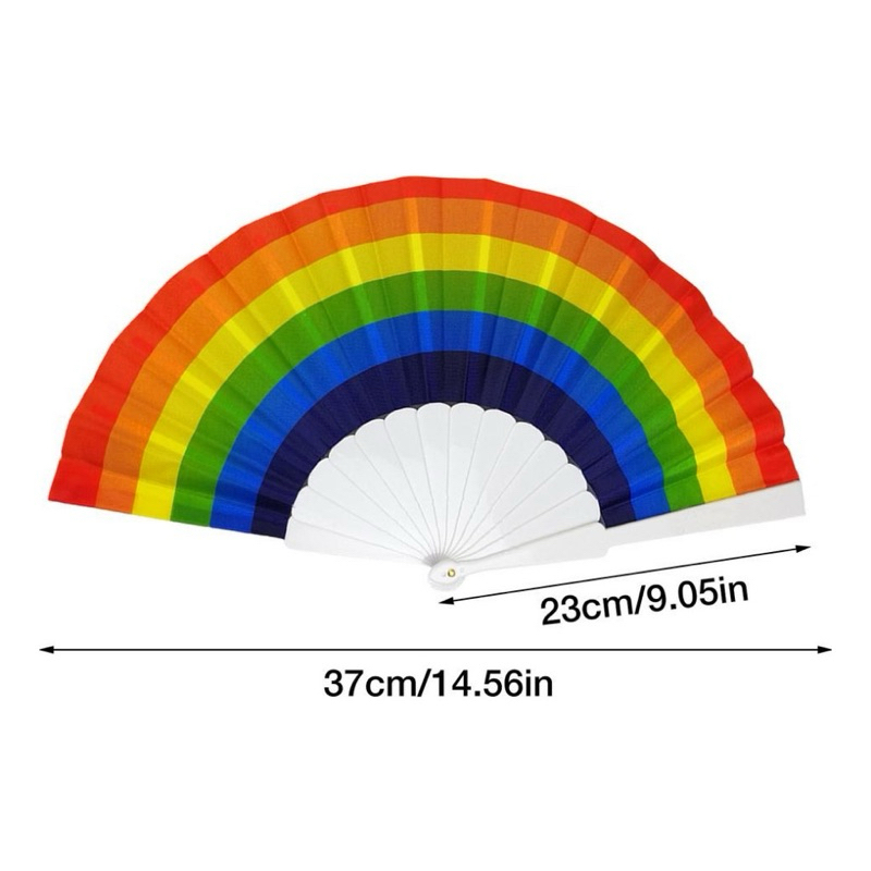 Leque Colorido Arco-íris Para Festa Dança Carnaval Decoração P e G LGBT em Oferta na Shopee