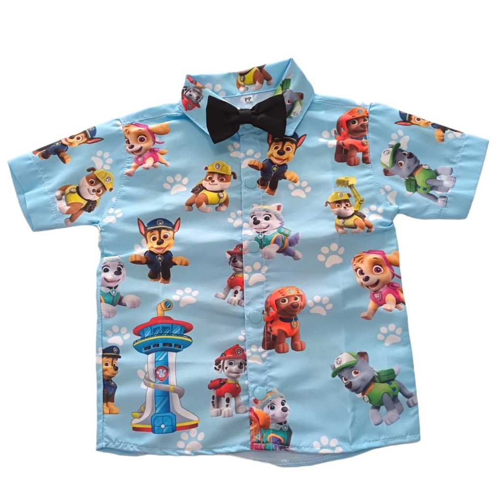 Camisa Temática Infantil Menino PATRULHA Aniversários e Festas.