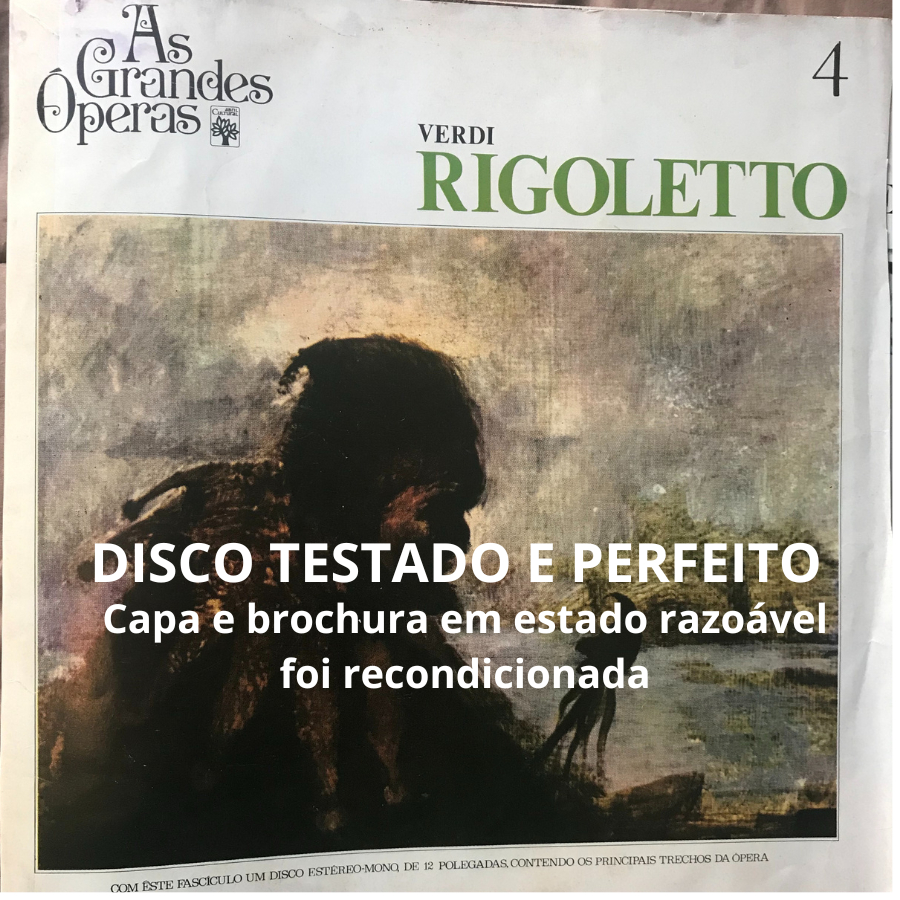 vinil As grandes óperas Verdi -  Rigoletto - Long Play de 12"- HISTÓRICO - com caderno brochura