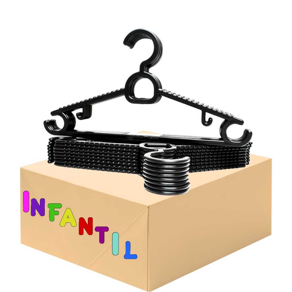 Cabide Infantil Antideslizante Reforçado Kit Com 30 Cabides Atacado