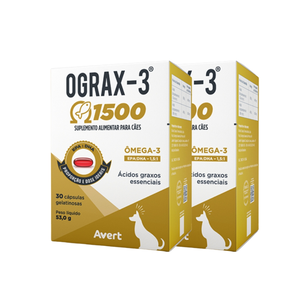 Kit 2x Suplemento Avert Ograx-3 1500mg 30 Cápsulas