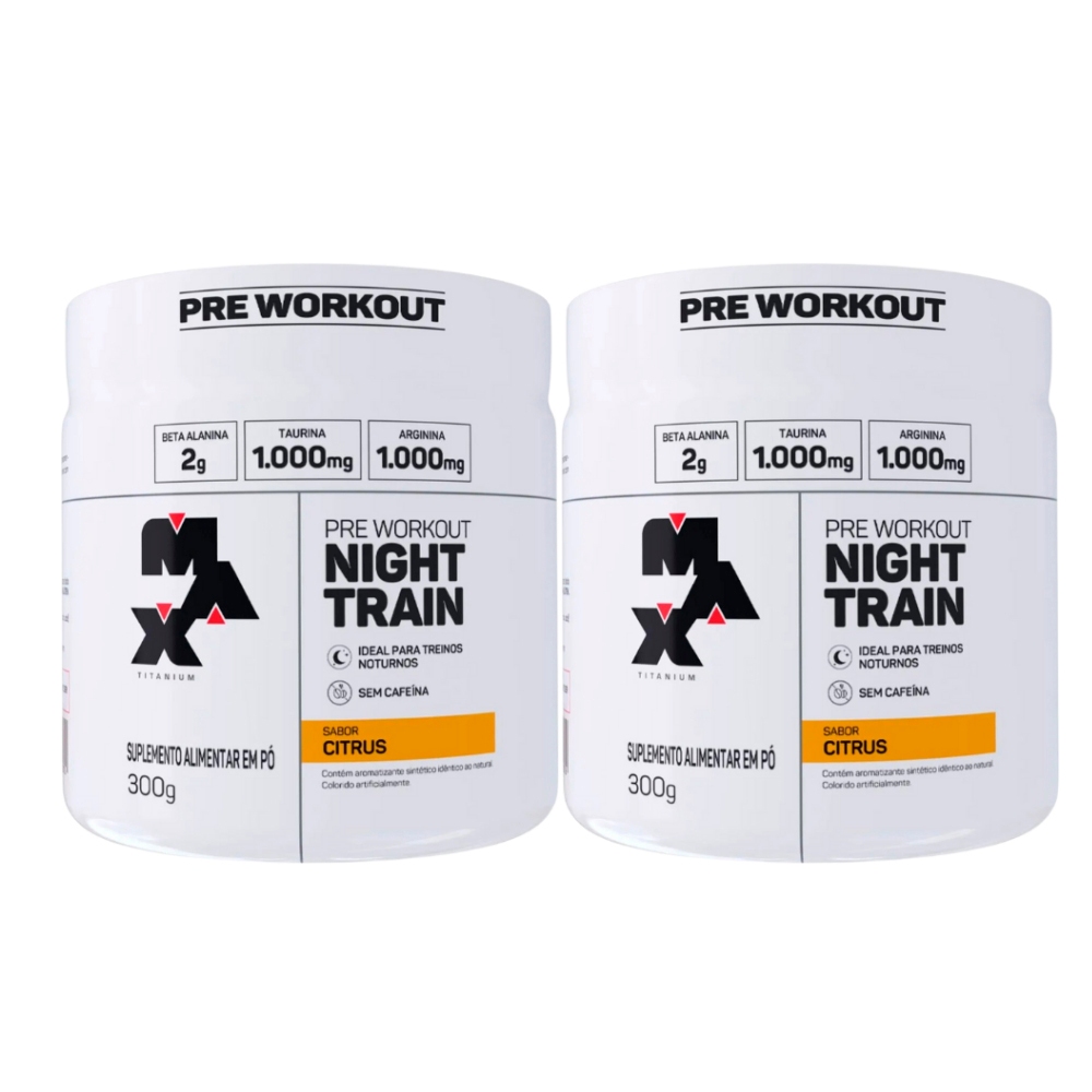 2x Night Train (Pré Treino Sem Cafeína) - 300g - Max Titanium