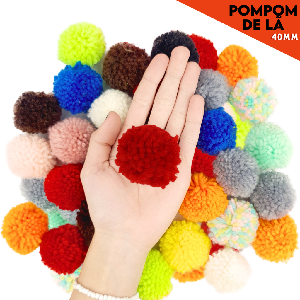 Pompom De Lã 40 Mm - Kit C/ 50 Unidades Loja Nybc