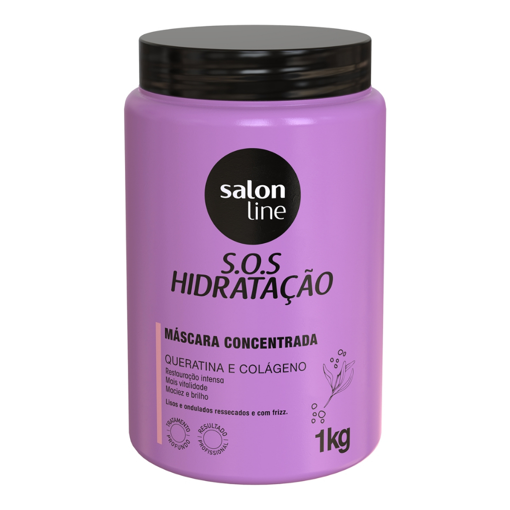 Máscara SOS Hidratação Queratina e Colágeno Salon Line 1kg