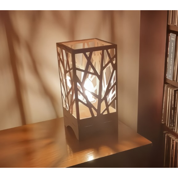 Abajur Luminária De Mesa Cabeceira Estilo Rustico Aconchegante De Madeira Crua - 1 Agc