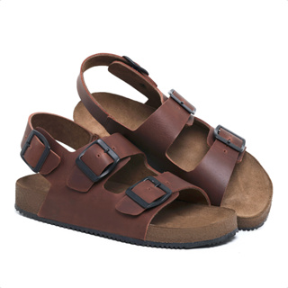 Sandalha Masculina e Feminina com tira atrás Calcanhar Ajuste Nas fivelas Couro Legitimo em Oferta na Shopee