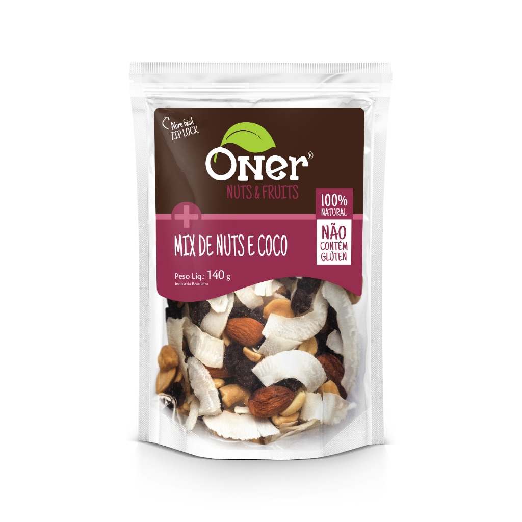 Mix de Nuts e Coco 100% Natural 120gr - Oner