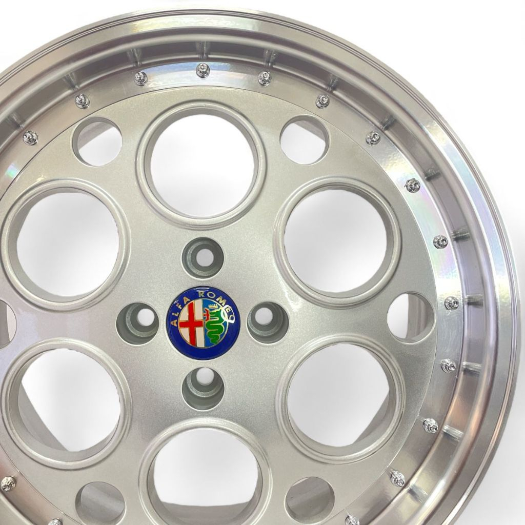 Emblema Logo Automotivo Resinado Alfa Romeo 51mm Adesivo Centro Roda Original Premium Alta Qualidade