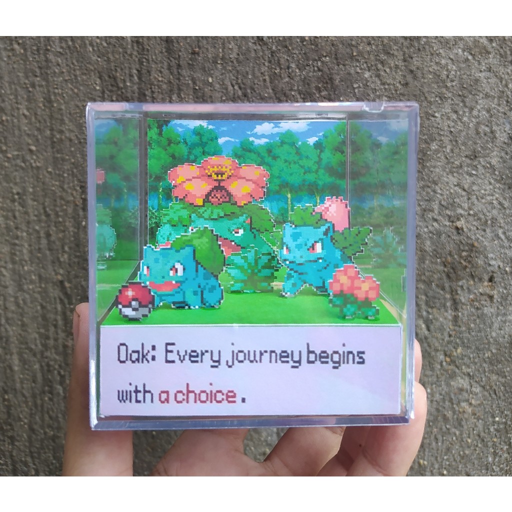 Bulbasaur Ivysaur Venusaur Evolução Pokémon - Cubo diorama