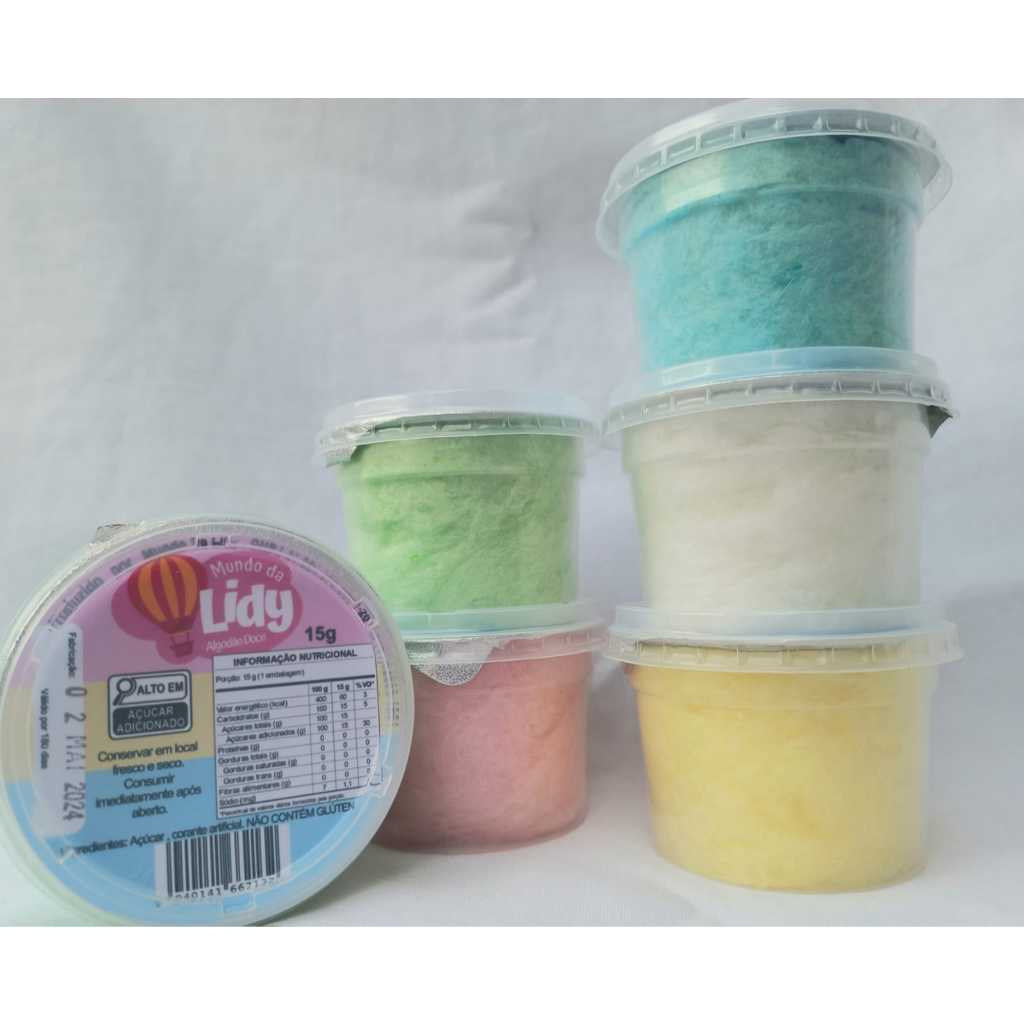 algodão doce pote mini 15g lembrancinhas 20 unidades