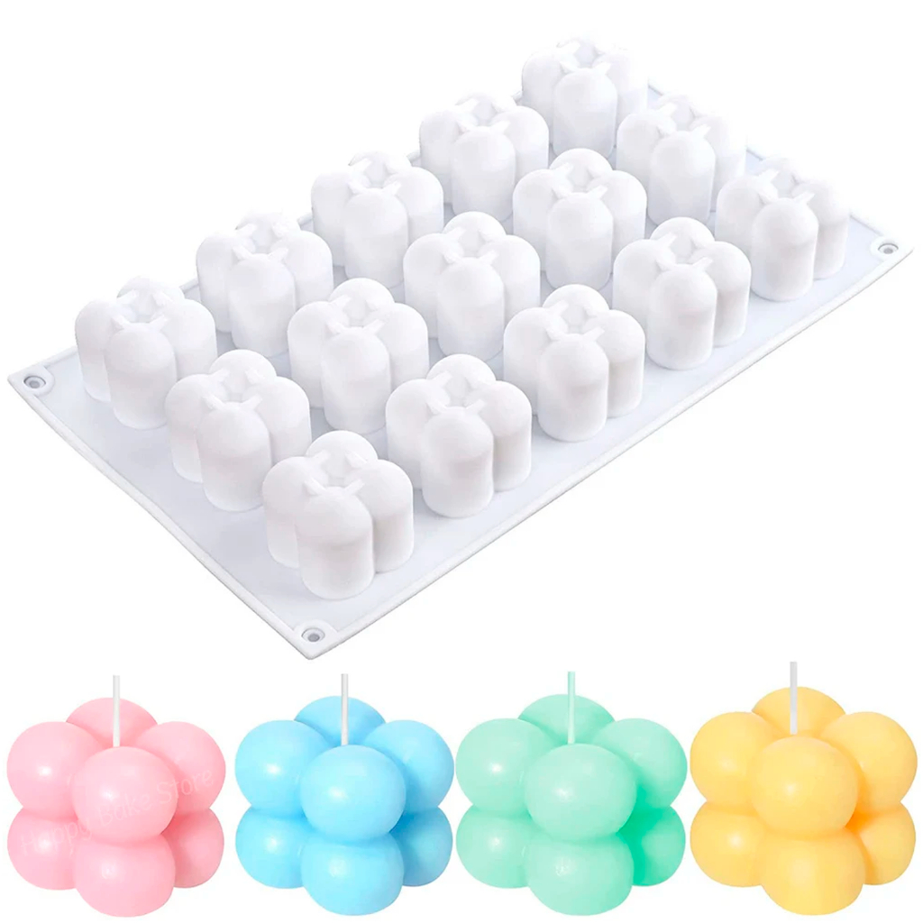 Forma Molde Vela Artesanal Bolinhas Cubo Mini Bubble 15 Cavidades Artesanato Sabonete Resina Parafina Decoração