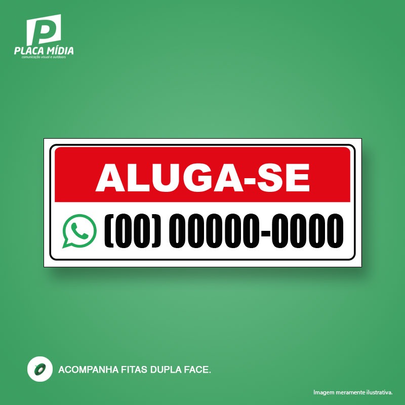 Placa Aluga-se Pvc ou Poliondas 2mm para Você Colocar Seu Contato Imobiliária