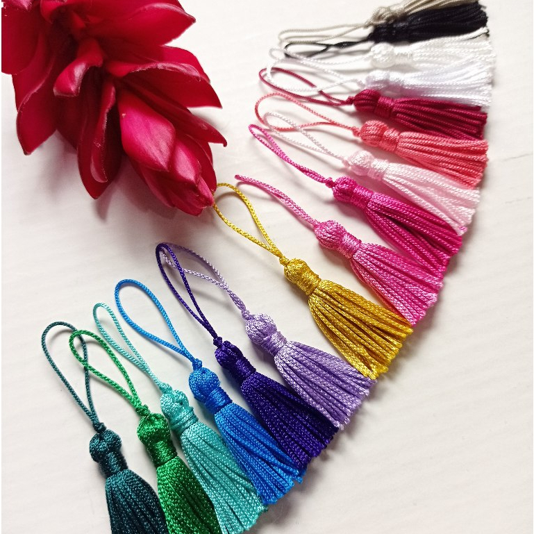 Kit Com 30 e 50 e  100 Unidades De Mini Tassel De Seda  3 CM Para Chaveiros Resina Bolsas Mochilas Brincos Artesanato