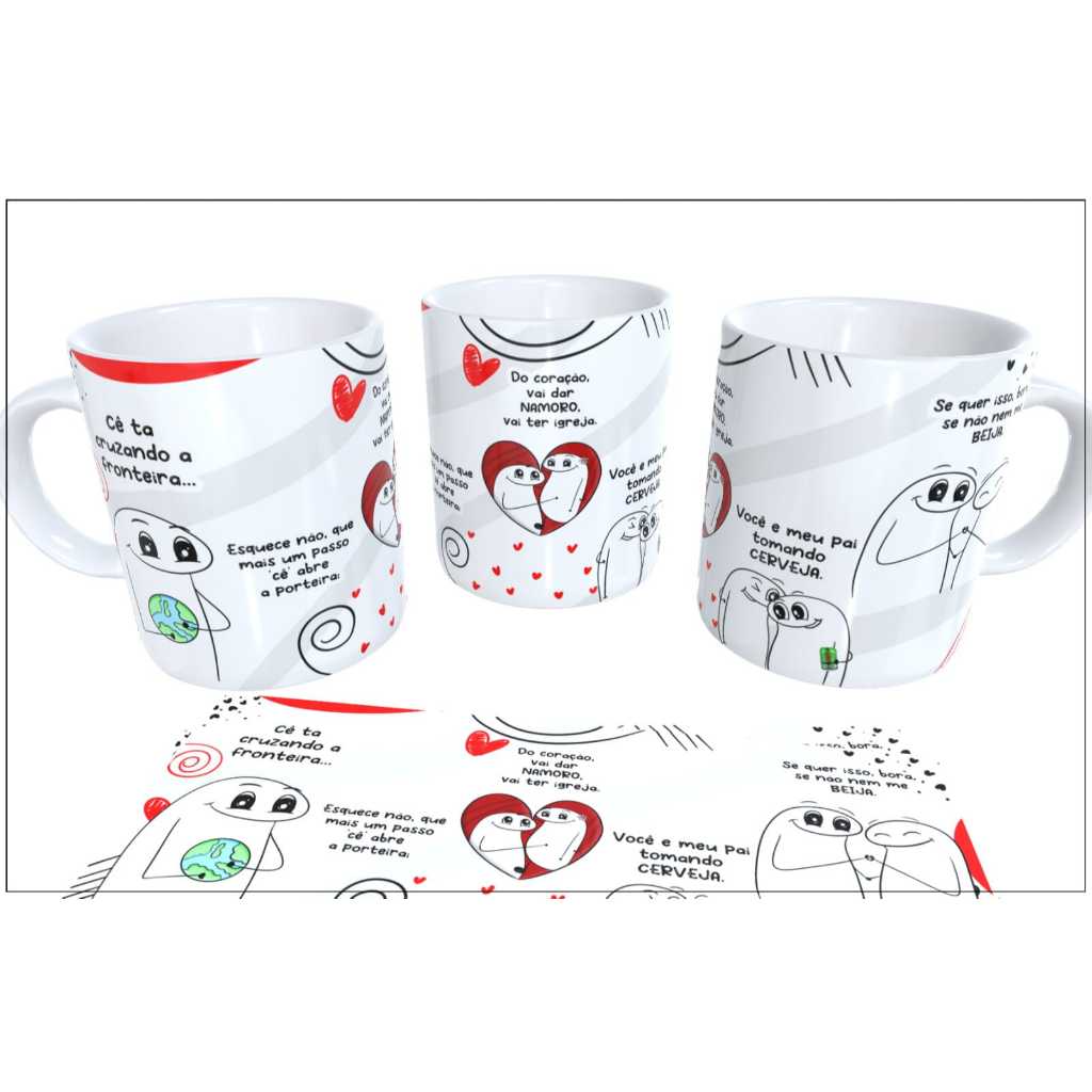 Caneca Dia dos Namorados/Namorados - MOD 69 - CE TA CRUZANDO A FRONTEIRA