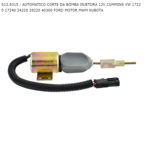 AUTOMATICO CORTE DA BOMBA INJETORA 12V CUMMINS VW 17220 17240 24220 26220 40300FORD MOTOR MWM KUBOTA