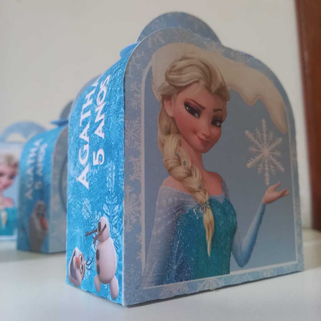 Caixinha Maletinha Frozen Personalizados Lembrancinhas Mimos para Aniversário