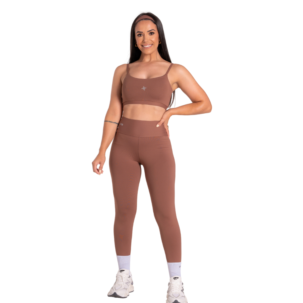 Conjunto fitness academia feminino calça legging e top em poliamida tendencia com forro zero transparencia em Oferta na Shopee