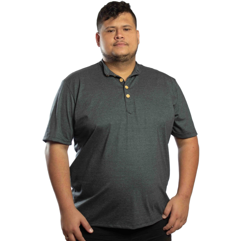 Camisa GS one de Tamanhos Nobres Modelo Henley com Gola Padre em G1 G2 G3