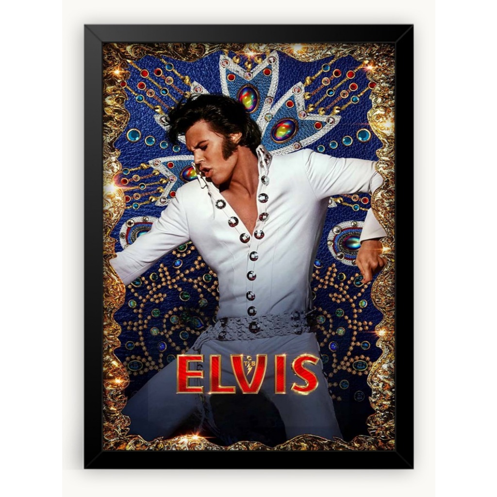 Quadro Elvis Presley com Moldura e Acetato A3 42x30cm.