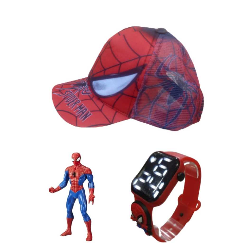 Relogio digital estilo smar a prova d agua boneco e oculos infantil do homem aranha , para seu filho brincar se divertir