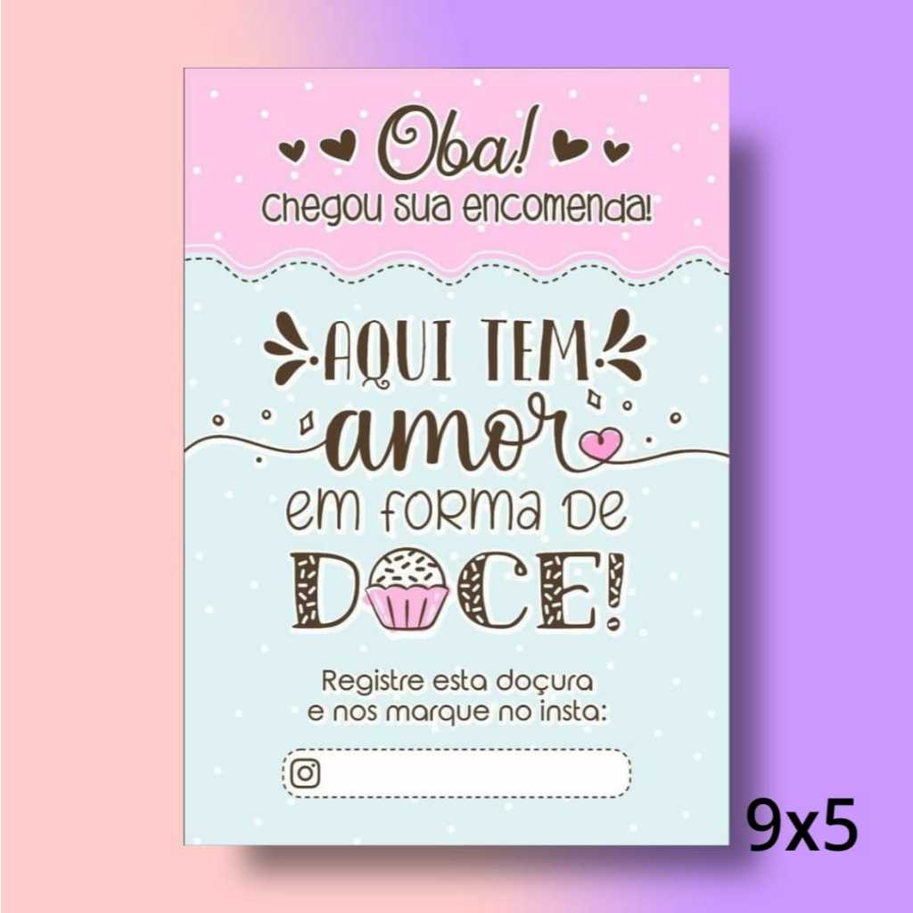 120 unids. Cartão de Agradecimento ao Cliente Confeitaria Doces
