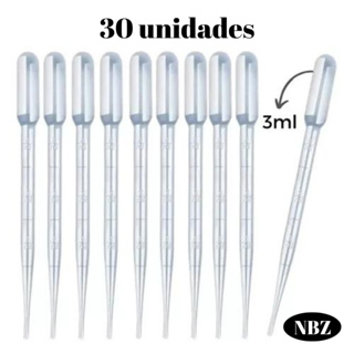 Kit Pipeta Plastica Pasteur Conta Gotas 3 ML Com Marcador de ml Kit 10 20 30 Conta Gotas em Oferta na Shopee
