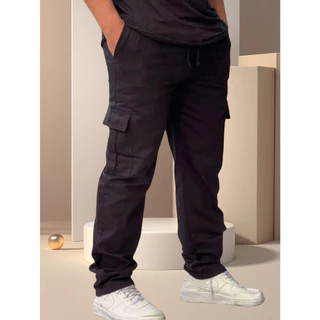 Calca Cargo Masculina Skate,6 Bolsos Fechamento Cordao Moda Unissex,Casual -Tomada de Fábrica
