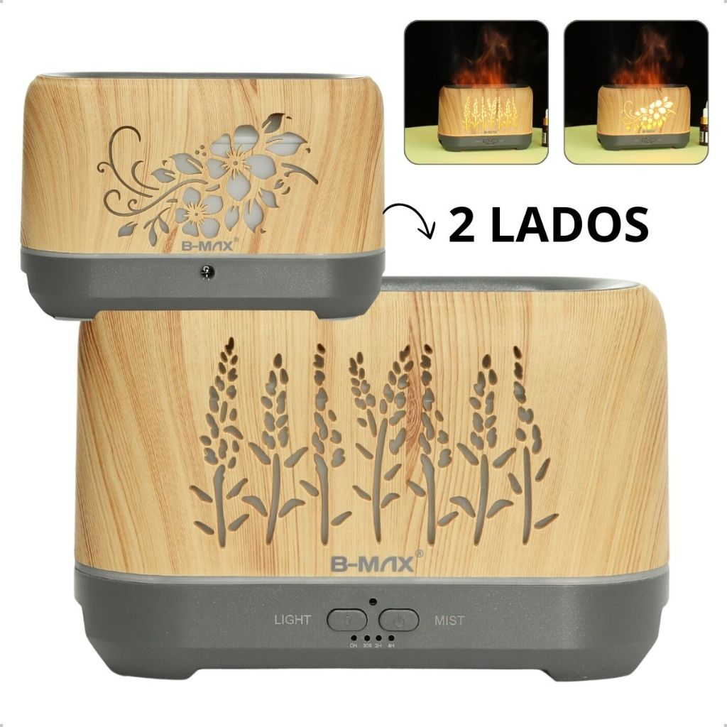 Difusor de Óleo Essencial Ultrassônico 2 Faces 3D Umidificador e Aromatizador BM098 ASIA_HOME em Oferta na Shopee