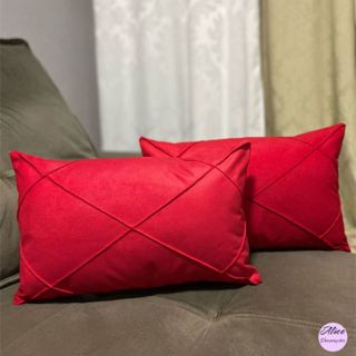 Kit 02 Almofadas Retangular Baguete Cheia em Suede Drapeada 30cmx50cm em Oferta na Shopee