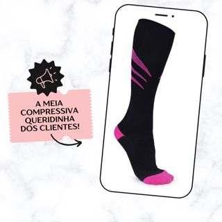 Meia Compressão Cano Alto Meião Corrida Ciclismo Esportiva em Oferta na Shopee
