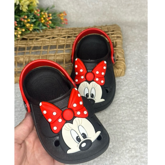 Sandália Babuche Crocs Minnie Infantil Menina Delicado Rostinho Minniea