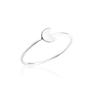 Anel Meia Lua Prata 925 Feminino, Legítima, Maciça, Modelo Minimalista, Delicado 100% Prata em Oferta na Shopee
