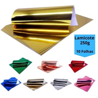 Papel Laminado Lamicote 250g A4 10 Folhas Artesanato Escolar Masterprint em Oferta na Shopee